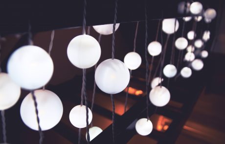 stairs lights abstract bubbles